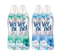 VERNEL Juego de suavizante de 4 x 37 lavados (148 WL) Fresh Control, 2 x Cool Fresh & 2 x Fresh Breeze, aroma para la colada para una frescura duradera 24/7 con tecnología neutralizadora de olores