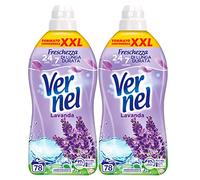 Vernel Lavanda Suavizante Líquido Concentrado Formato Conveniencia XXL para colada suave y perfumada de larga duración - 2 botellas de 1,95 litros