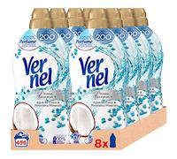 Vernel Suavizante Concentrado para la Ropa Aromaterapia Agua de Coco & Minerals - Juego de 8 unidadesx57D, Total 456 Lavados (10.4 L)