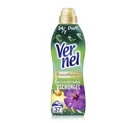 Vernel Suavizante de aromaterapia de selva fascinante (37 lavados), aroma de larga duración con aceites esenciales para 24/7 botellas frescas y reciclables