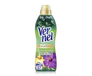 Vernel Suavizante de aromaterapia de selva fascinante (37 lavados), aroma de larga duración con aceites esenciales para 24/7 botellas frescas y reciclables