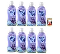 Vernel Vernel Lavanda Suavizante Concentrado Lavanda, Suavizante para ropa con fragancia hasta 100 días, 700 ml - 8 x 700 ml + Polpa Italian Gourmet 400 g