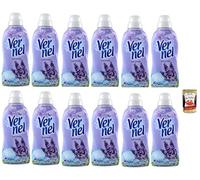 Vernel Vernel Lavanda Suavizante Concentrado Lavanda, Suavizante para ropa con fragancia hasta 100 días, 700 ml - 12 x 700 ml + Polpa Italian Gourmet 400 g