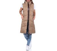 Vero Moda Chaleco midi acolchado de mujer. Marrón claro 34 (XS)