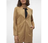 Vero Moda Abrigo midi de mujer de ante. Camel 38/M