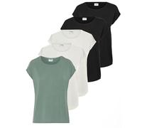 VERO MODA Aware AVA - Camiseta de manga corta, Pack de 5 (2 x blanco nieve, 2 x negro, 1 x Laurel Wreath), XS