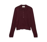 VERO MODA Awsikita LS O-Neck Polo Knit Noos, Zinfandel, S