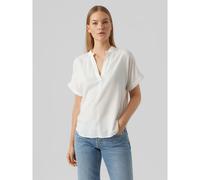 VERO MODA Blusa con cuello de pico y manga corta. Color Blanco