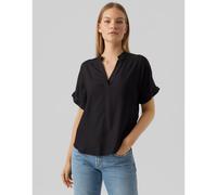 VERO MODA Blusa con cuello de pico y manga corta. Color Negro