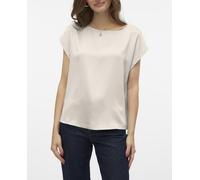 Vero Moda Blusa de manga corta satinada. Blanco 40/L