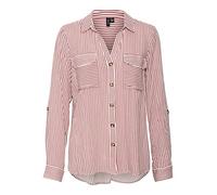 VERO MODA Blusa De Mujer Bolsillos en el Pecho Corte Holgado Elástico Mangas 3/4 Camisa Top.