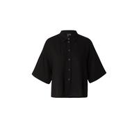 VERO MODA Camisa de Mujer Corte Holgado y Botones Blusa Manga Corta Camiseta de Mujer, Color:Negro, Talla:XL
