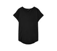 VERO MODA Blusa Mujer Manga Corta Cuello Redondo Ajuste Regular Básico, Color:Negro, Talla:M