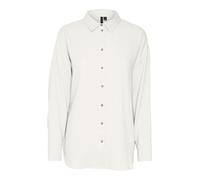 VERO MODA Camisa de Mujer Botones, Cuello y Mangas largas, Corte Holgado, Color:Blanco, Talla:XL