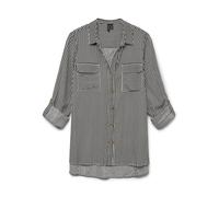 VERO MODA Camiseta de Manga Larga para Mujer Vmbumpy L/S New WVN Noos, Pastel de Chocolate/Rayas: Blanco Nieve, Talla L EU, Pastel de Chocolate/Rayas: Blanco nevado, L