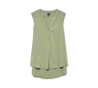 VERO MODA Blusa sin Mangas Escote en V y Botones, Color:Verde-3, Talla:M