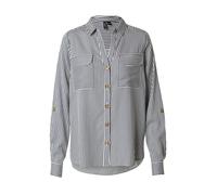 Camisa a rayas, de manga larga Mujer Talla L. Color Negro
