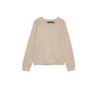 Vero Moda Blusa Vmdoffyshine LS con Cuello Redondo para Mujer, Jersey de Punto Rep Noos, visón Plateado/Detalle: w. Lurex Dorado, M, Visón Plateado/Detalle: W. Lurex Dorado, M