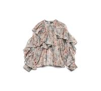 VERO MODA Blusa 'VMSabrina' azul cian / brocado / oliva / altrosa S azul cian / brocado / oliva / altrosa