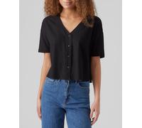 Vero Moda Camisa de corte holgado de mujer con cuello en pico. Negro 36/S