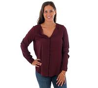 VERO MODA Camisa Mujer S Burdeos 10221587 VMGRACE L/S Top Color Port Royale