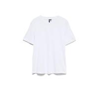 Vero Moda Camiseta básica para Mujer, Cuello Redondo, Manga Corta, Corte Normal, Blanco Brillante, M