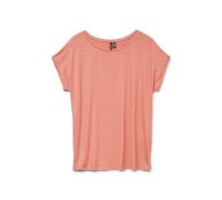 VERO MODA Vmlava Glitter SS Top Stripe Ga Jrs Noos, Coral, XL Mujeres