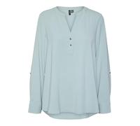 VERO MODA Camiseta de Manga Larga para Mujer Vmani LS Top WVN Ga Noos, Gray Mist, L