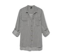 VERO MODA Camiseta de Manga Larga para Mujer Vmbumpy L/S New WVN Noos, Pastel de Chocolate/Rayas: Blanco Nieve, Talla L EU, Pastel de Chocolate/Rayas: Blanco nevado, L