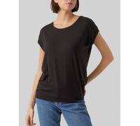 VERO MODA Vmava Plain SS Top Gajrs Noos, Camiseta Mujer, Negro, S