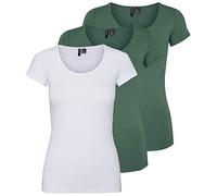 VERO MODA Camiseta de Mujer Vmmaxi My SS Soft U-Neck Noos, 2X Laurel Wreath/ 1x Bright White, S
