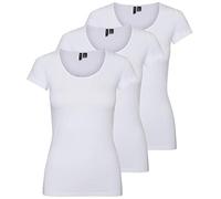 VERO MODA Camiseta de Mujer Vmmaxi My SS Soft U-Neck Noos, Blanco (3X Bright White), XS