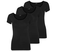 VERO MODA Camiseta de Mujer Vmmaxi My SS Soft U-Neck Noos, Negro (3X Black), S
