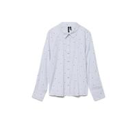 VERO MODA Camiseta de Mujer Vmnora LS Oversize AOP WVN Ga Noos, Blanco Brillante, M