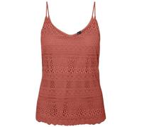 VERO MODA Camiseta Interior para Mujer VMHONEY Lace Singlet EXP, Naranja Tostado, M