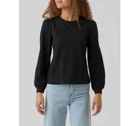 Vero Moda Camiseta lisa de mujer de manga larga. Negro 34 (XS)