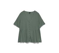VERO MODA Camiseta para Mujer Vmalba SS Peplum WVN Noos, Laurel Wreath, M