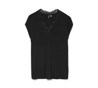 VERO MODA Camiseta para Mujer Vmbella SL Lace WVN Ga Noos, Negro, M