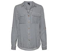 VERO MODA TALL Vmbumpy L/S New Noos TLL-Camiseta Blusas, Blancanieves/Rayas: Tinta India, L Alto para Mujer