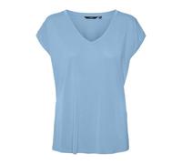 Vero Moda Camiseta para Mujer Vmfilli SS V-Neck tee Ga Noos, Azul Airy, XS