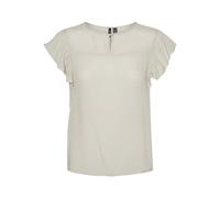 VERO MODA Camiseta para Mujer Vmkatja SL Frill WVN, Forro Plateado., M