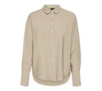 Vero Moda Camiseta para Mujer Vmlena LS WVN Noos, Crema Irlandesa, Talla XS EU, Crema Irlandesa., XS