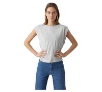 VERO MODA Camiseta para Mujer Vmpanna Glenn SL Top Noos, Gris Claro, XXL