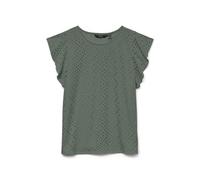VERO MODA Camiseta para Mujer Vmtassa SL Frill Top Noos, Laurel Wreath, XS
