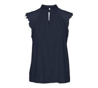 Vero Moda Camiseta sin Mangas de Encaje para Mujer, Azul Marino, M