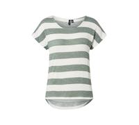 VERO MODA Camiseta de Mujer con Cuello Redondo y Estampado a Rayas, Color:Verde, Talla:XL
