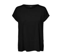 VERO MODA Vmava Plain SS Top Gajrs Noos, Camiseta Mujer, Negro, L