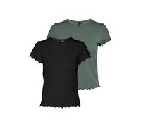 VERO MODA Camiseta 'VMBARBARA' esmeralda / negro S esmeralda / negro