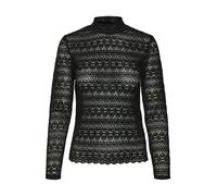 VERO MODA Vmzoe LS Lace High Neck Top Jrs Noos Camiseta de Manga Larga, Negro, S Mujeres