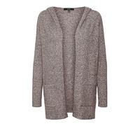 VERO MODA Cárdigan Female con Capucha Abierta, Café Bean/Detalle: Melange, L